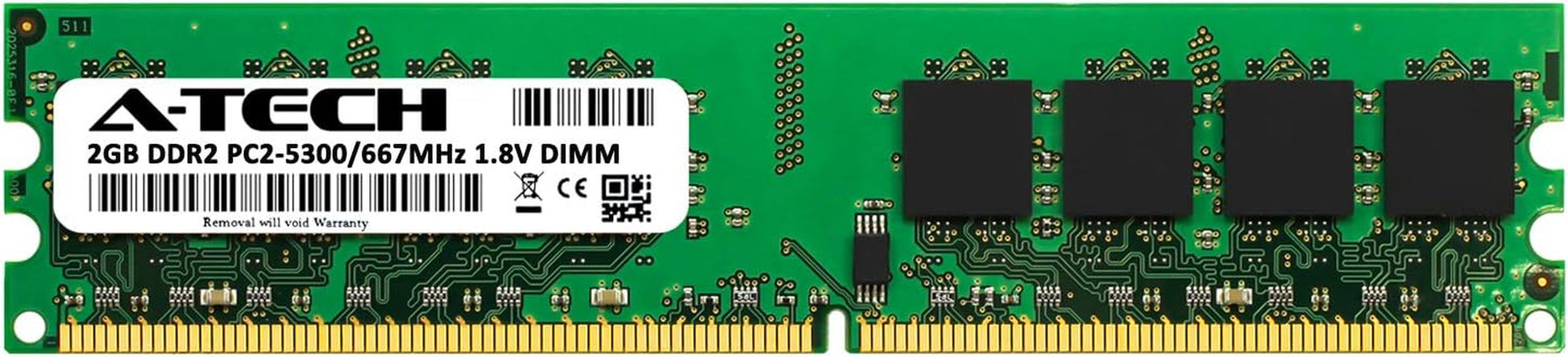 2GB DDR2 667Mhz UDIMM PC2-5300 CL5 1.8V DIMM Non-Ecc Unbuffered Desktop RAM Memory Module