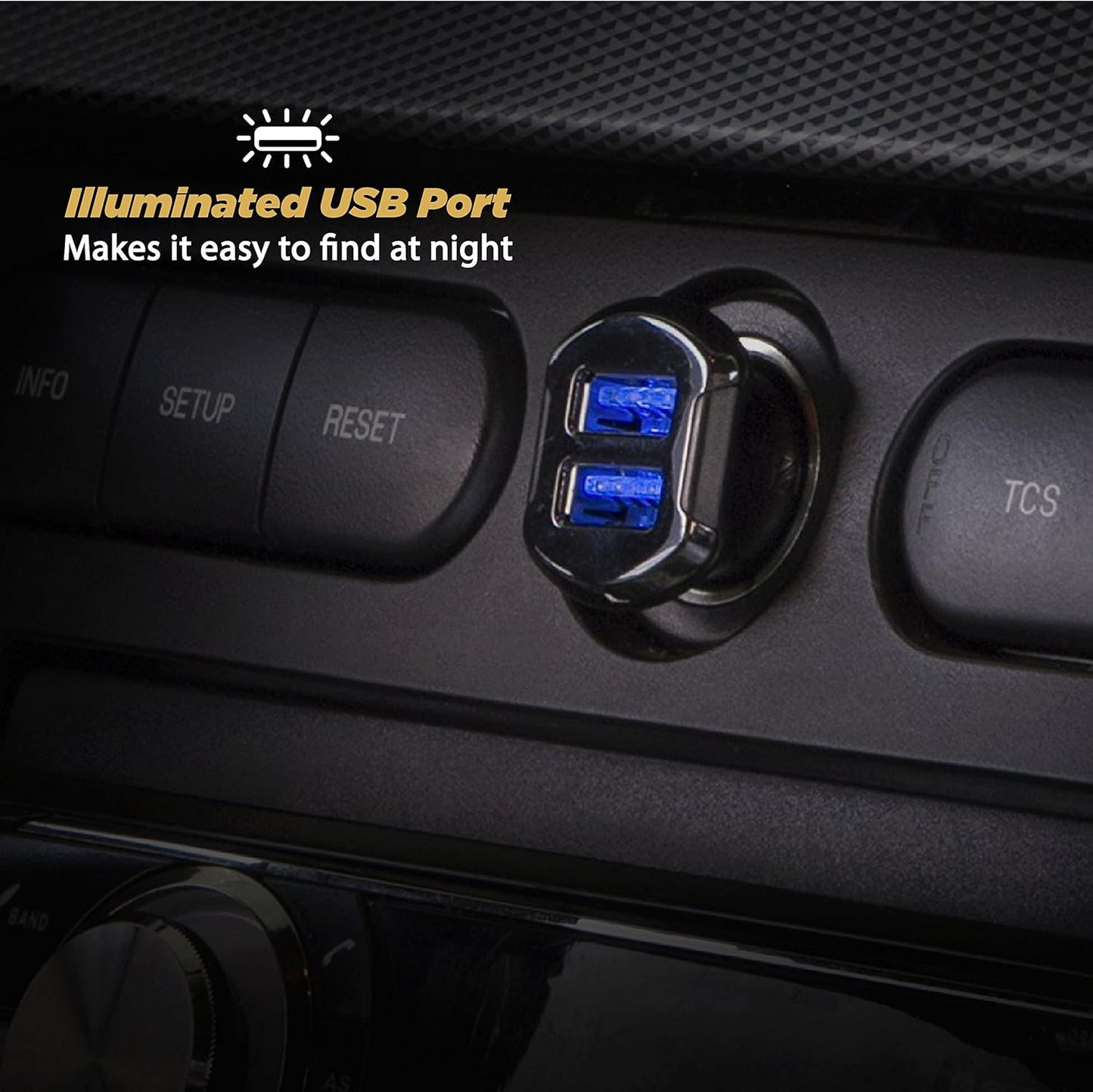 USBC242M Revolt Universal Cigarette Lighter Multi Device Compact Dual Port USB Car Charger, Fast Charge Two Devices Simultaneously, Black