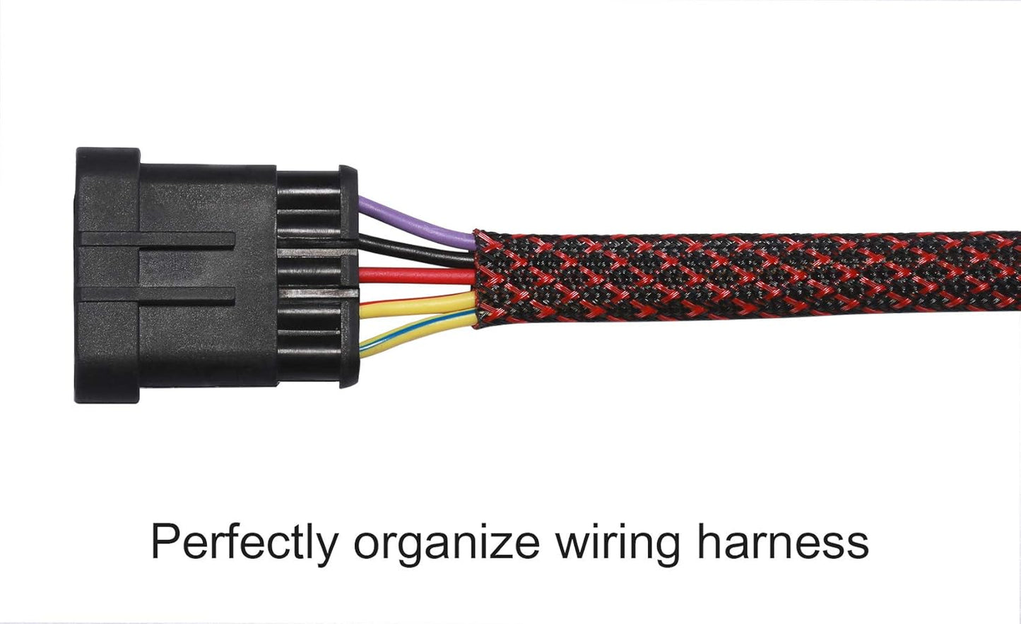25Ft - 1.25 Inch PET Expandable Braided Sleeving – Blackred –  Braided Cable Sleeve