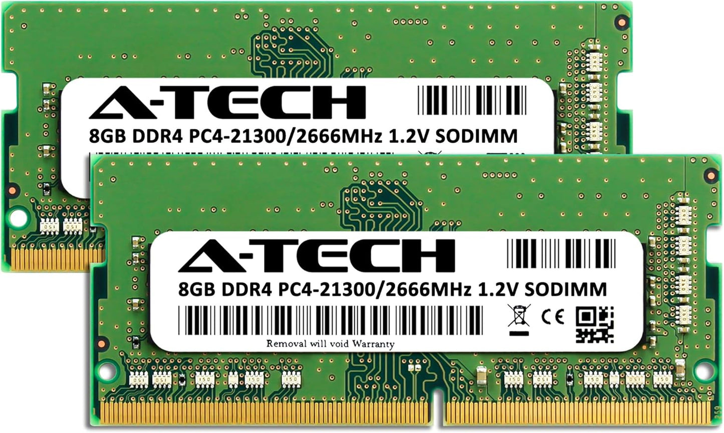 16GB (2X8Gb) DDR4 2666Mhz PC4-21300 (PC4-2666V) CL19 SODIMM 1.2V 260-Pin Non-Ecc SO-DIMM Laptop Notebook RAM Memory Modules