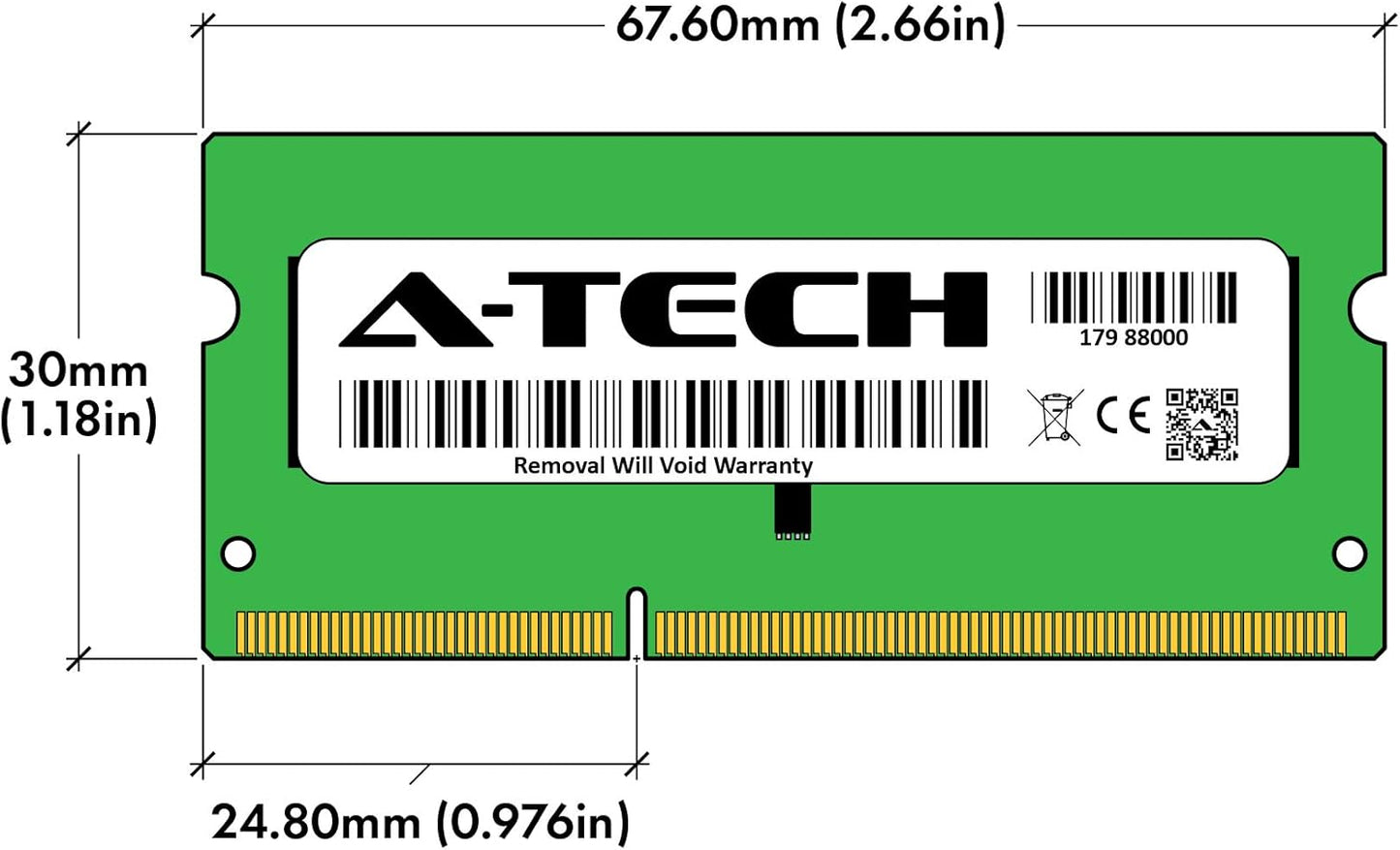 4GB (2X2Gb) DDR3 1600Mhz PC3-12800 CL11 SODIMM 204-Pin Non-Ecc SO-DIMM Laptop, Notebook RAM Memory Modules