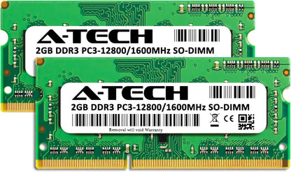 4GB (2X2Gb) DDR3 1600Mhz PC3-12800 CL11 SODIMM 204-Pin Non-Ecc SO-DIMM Laptop, Notebook RAM Memory Modules