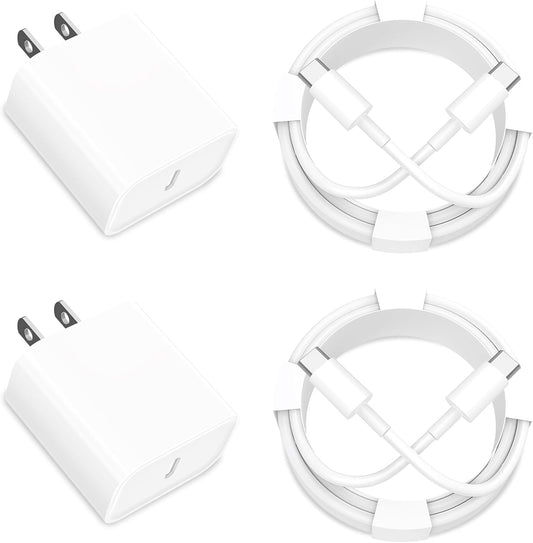 [Apple Mfi Certified] Iphone 17 16 Charger Fast Charging,  2Pack 20W USB C Charger Dynamic Power Adapter Type C Wall Charger + 6FT Type C Cord for Iphone 17/17 Pro/17 Pro Max/16 Pro/15 Pro/Ipad