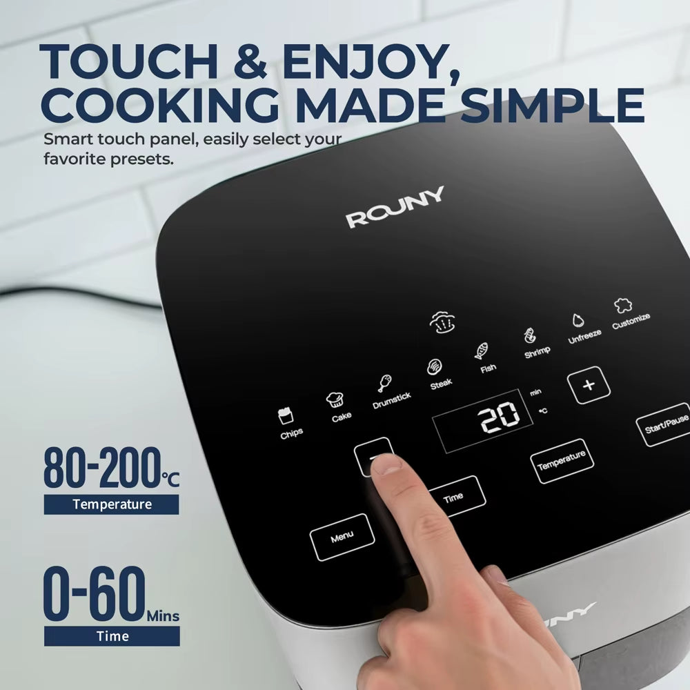 5L Air Fryer, Electric Hot Fryer Oven Oilless Cooker with Touch Control & Nonstick Basket & Visible Window, Miui-Cyclone Tech