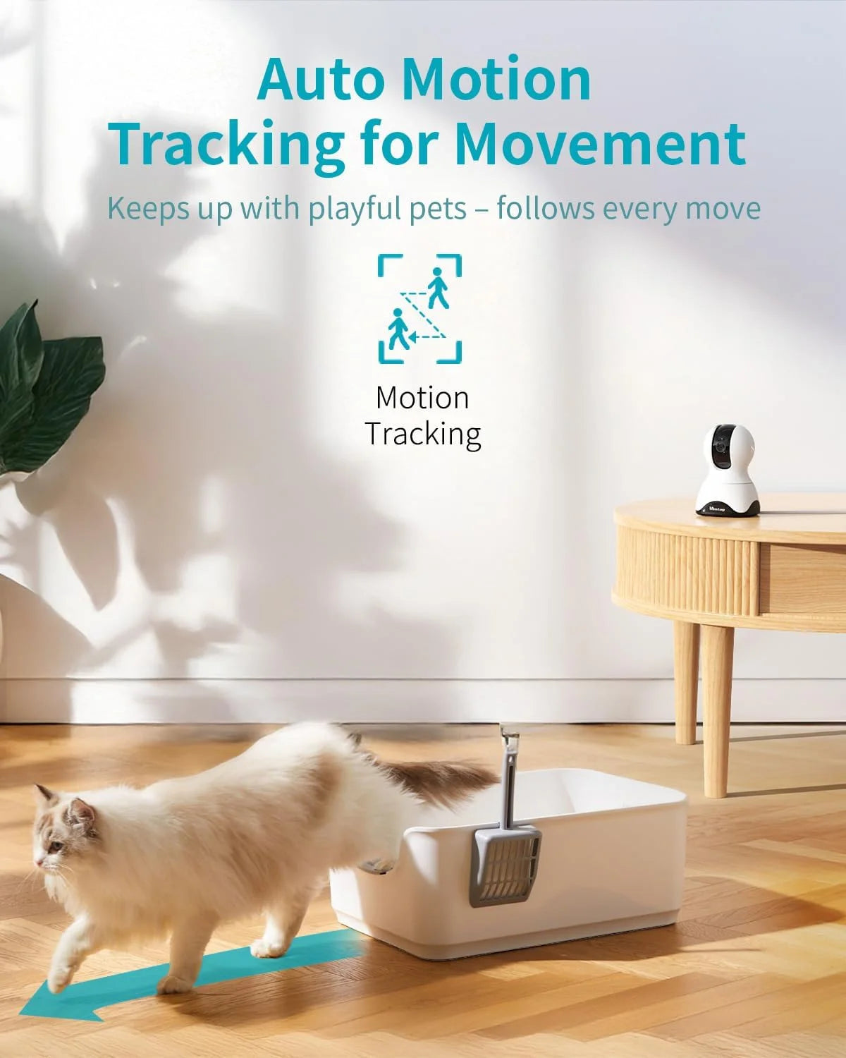 2.5K 5G/2.4Ghz Wifi Pet/Dog/Cat Camera with Phone App, 360° Pan/Tilt Indoor Security Cameras for Home Security, Night Vision, Motion Tracking, 2-Way Audio, Cloud & SD Card Storag, Wired
