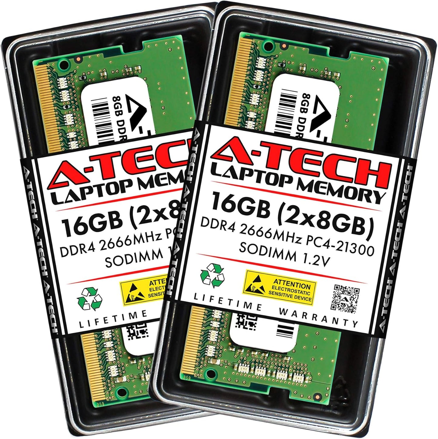 16GB (2X8Gb) DDR4 2666Mhz PC4-21300 (PC4-2666V) CL19 SODIMM 1.2V 260-Pin Non-Ecc SO-DIMM Laptop Notebook RAM Memory Modules