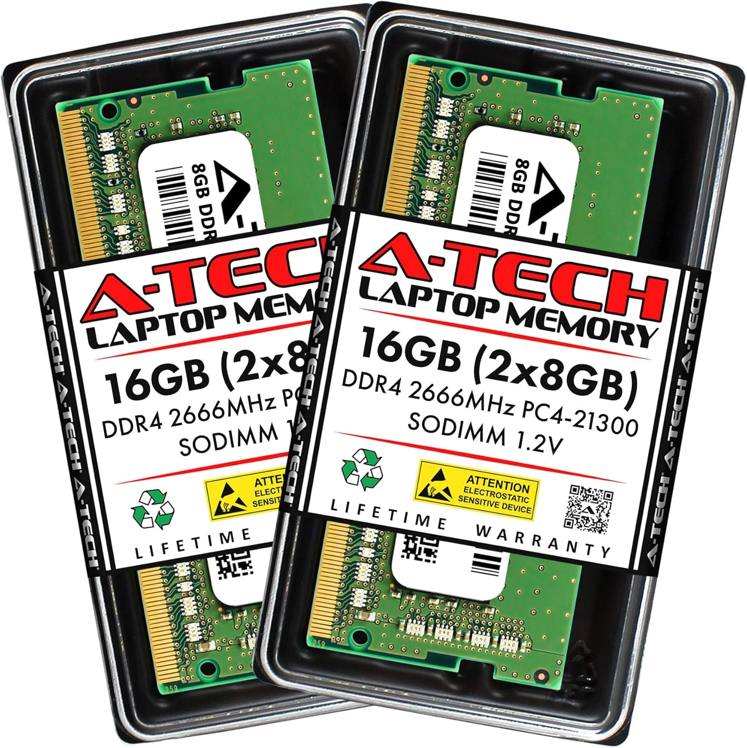 16GB (2X8Gb) DDR4 2666Mhz PC4-21300 (PC4-2666V) CL19 SODIMM 1.2V 260-Pin Non-Ecc SO-DIMM Laptop Notebook RAM Memory Modules