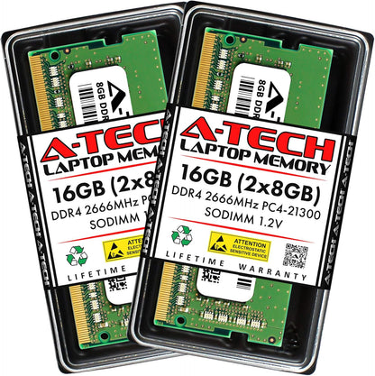 16GB (2X8Gb) DDR4 2666Mhz PC4-21300 (PC4-2666V) CL19 SODIMM 1.2V 260-Pin Non-Ecc SO-DIMM Laptop Notebook RAM Memory Modules