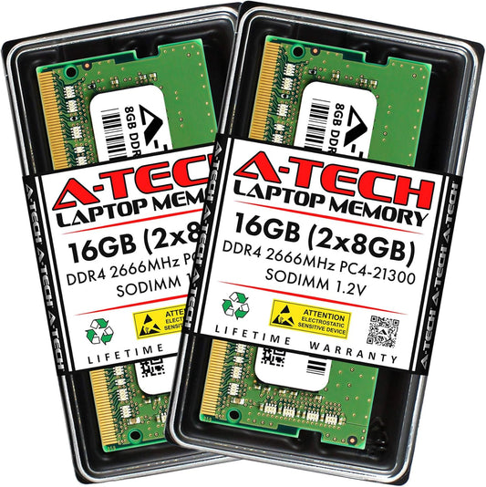16GB (2X8Gb) DDR4 2666Mhz PC4-21300 (PC4-2666V) CL19 SODIMM 1.2V 260-Pin Non-Ecc SO-DIMM Laptop Notebook RAM Memory Modules