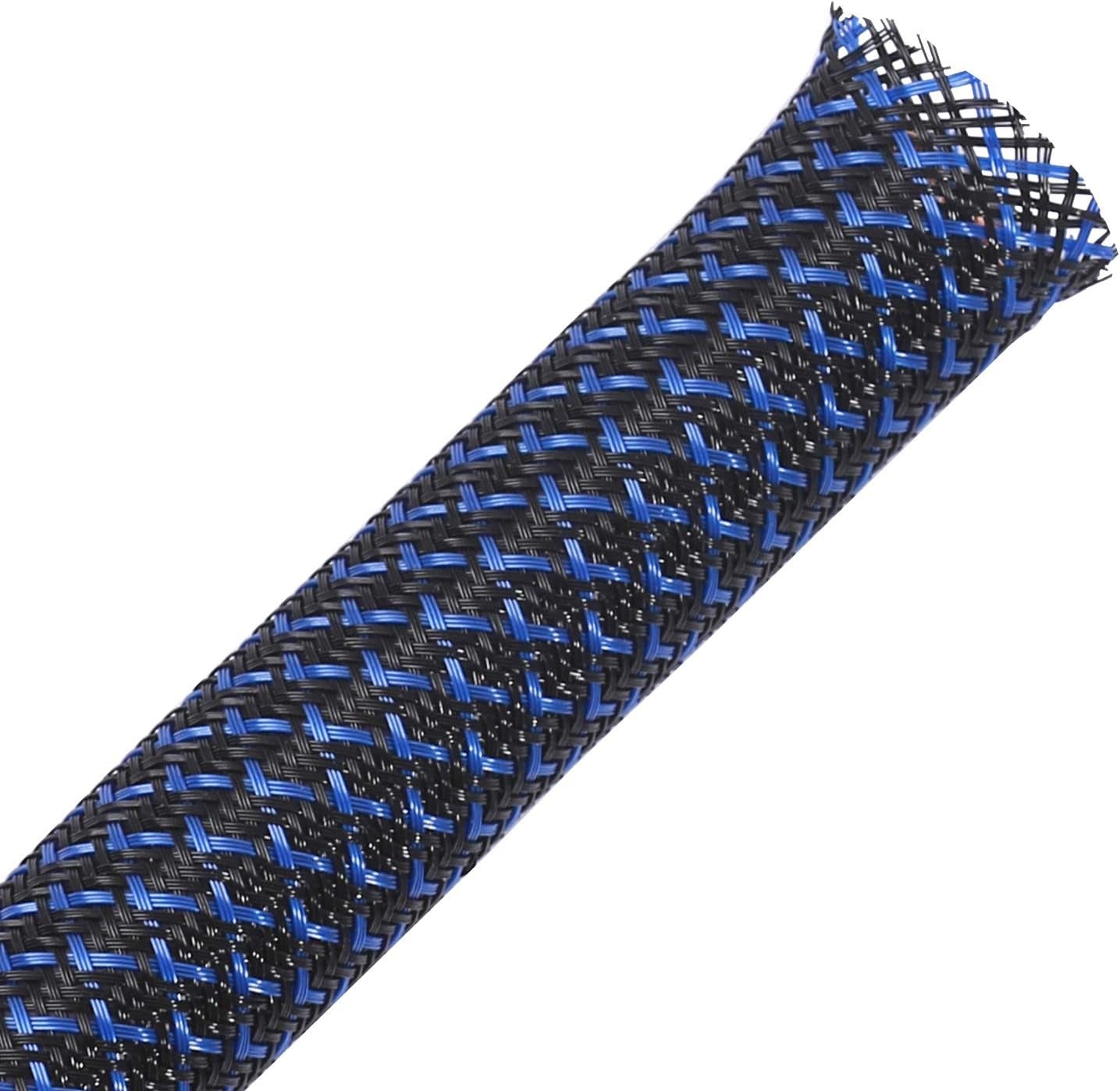 25Ft - 1/2 Inch PET Expandable Braided Sleeving – Blackblue –  Braided Cable Sleeve