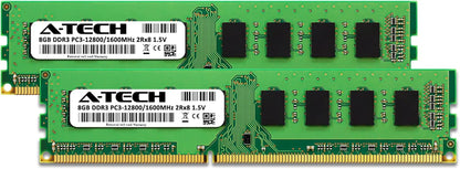 16GB (2X8Gb) DDR3 1600Mhz PC3-12800 CL11 DIMM 2Rx8 1.5V 240-Pin Non-Ecc UDIMM Desktop RAM Memory Modules